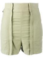 Chloé High-waisted Shorts, Women's, Size: 38, Green, Cotton