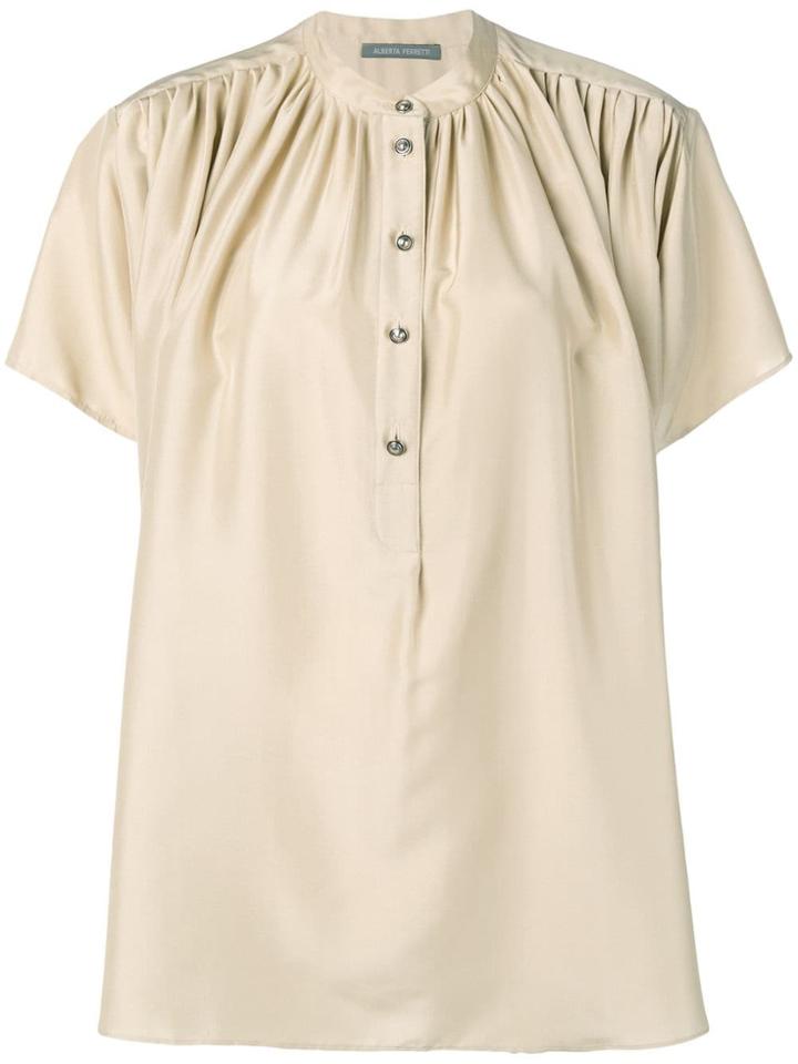 Alberta Ferretti Flared Button Blouse - Neutrals