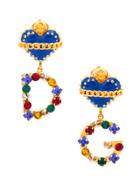 Dolce & Gabbana Sacred Heart Logo Earrings - Blue
