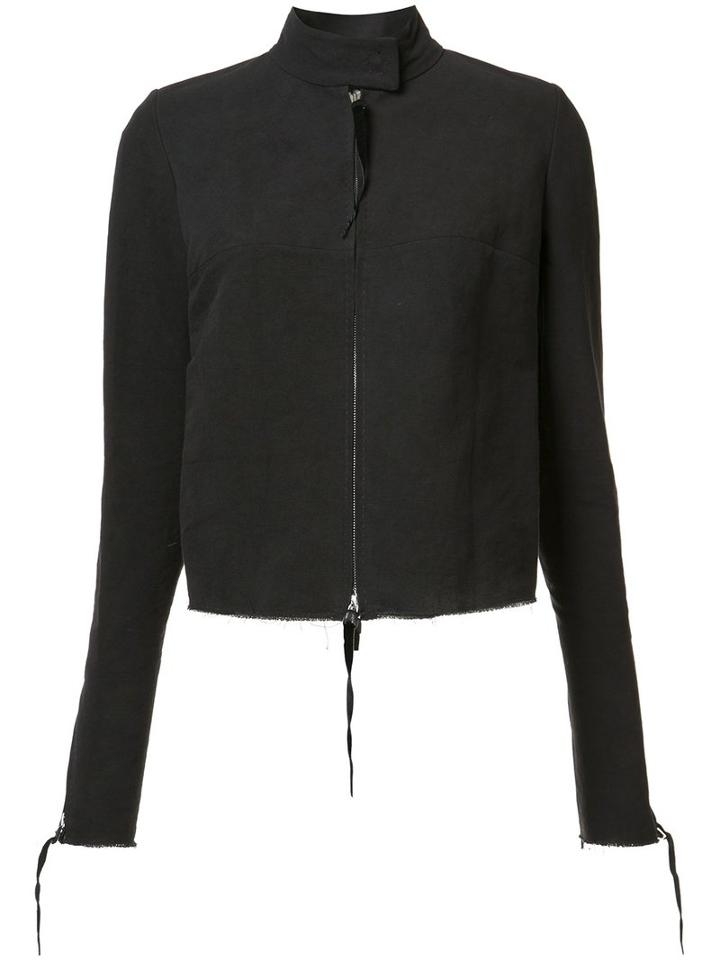 Ma+ Band Collar Jacket, Women's, Size: 42, Black, Cotton/paper