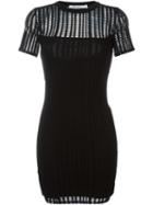 T By Alexander Wang Perforated Fitted Dress, Women's, Size: Medium, Black, Cotton/polyester/spandex/elastane/cotton