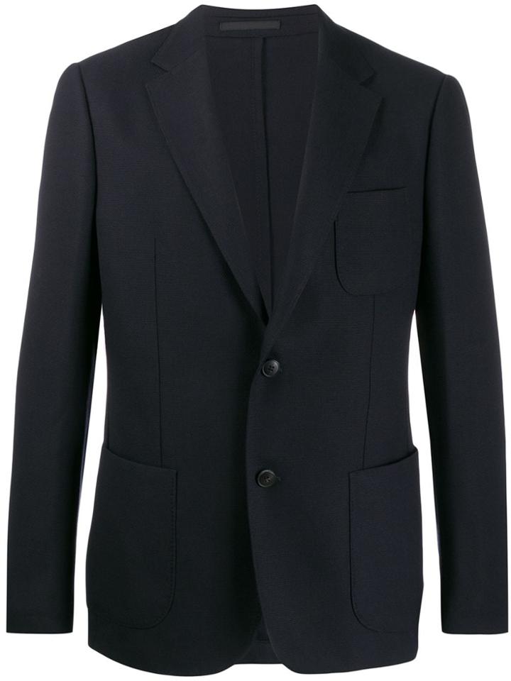 Z Zegna Single-breasted Fitted Blazer - Blue