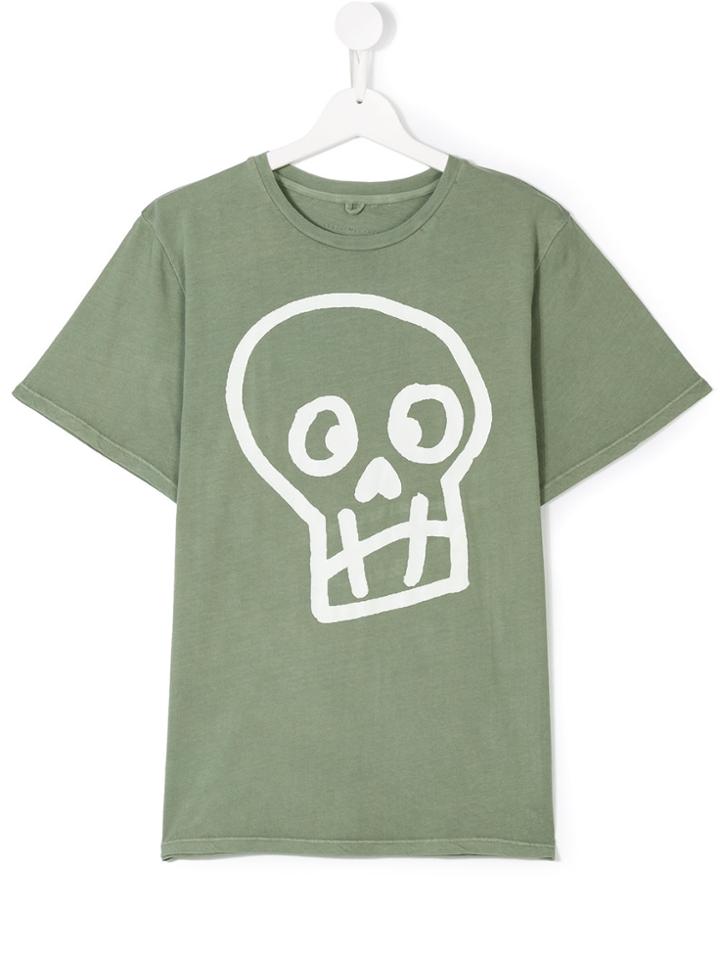 Stella Mccartney Kids Arrow Skull Print T-shirt - Green