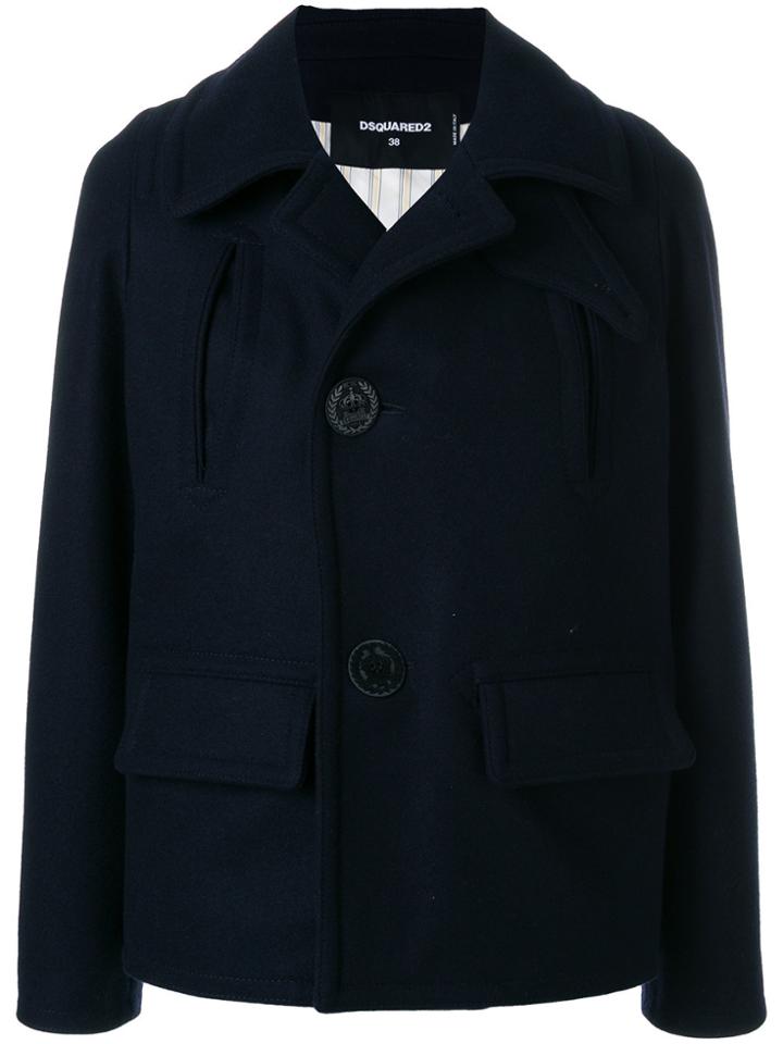 Dsquared2 Logo Button Jacket - Blue