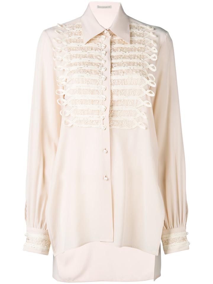 Ermanno Scervino - Pearl Buttons Shirt - Women - Silk/brass/polymethyl Methacrylate - 42, Pink/purple, Silk/brass/polymethyl Methacrylate