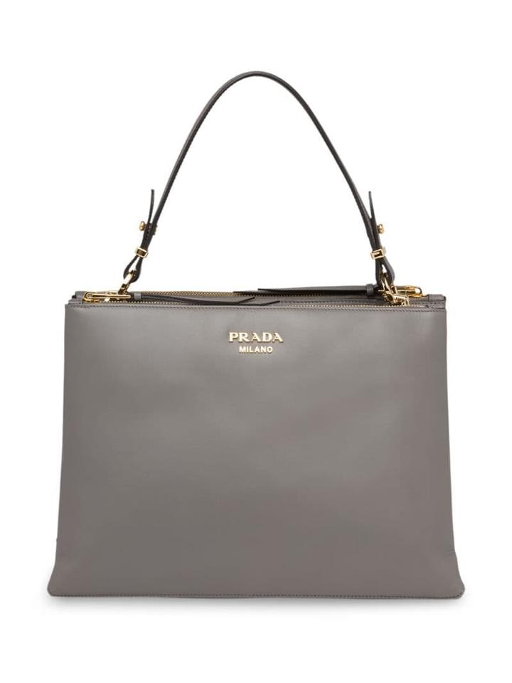 Prada Large Prada Deux Tote Bag - Grey