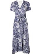 Sea Combo Wrap Dress, Women's, Size: 2, Blue, Cotton/rayon