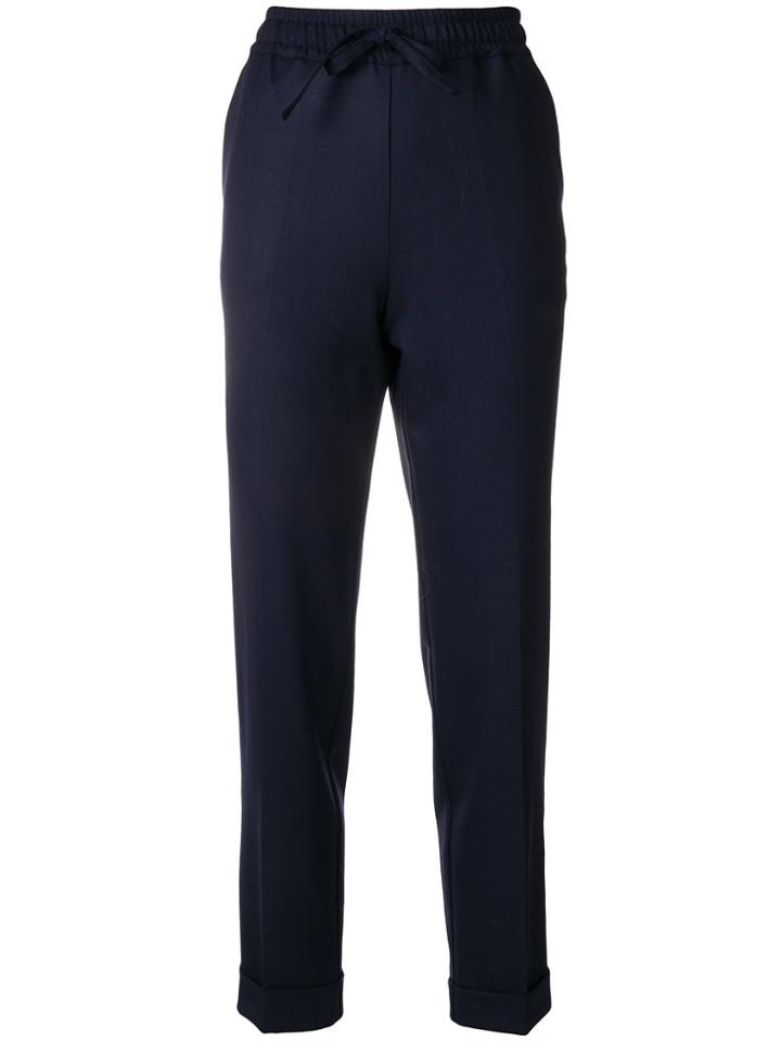 P.a.r.o.s.h. Elasticated Waistband Tapered Trouser - Blue