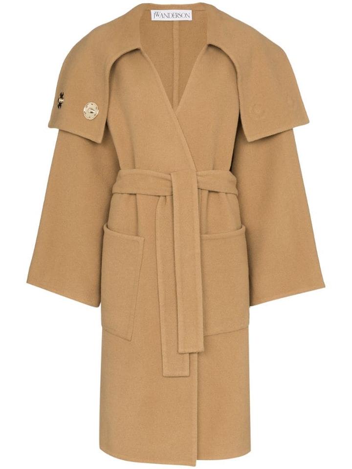 Jw Anderson Wrap-around Collar Coat - Neutrals