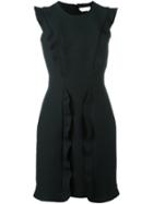 Fendi Frill Trim Dress, Women's, Size: 42, Black, Silk/wool