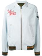 Mr & Mrs Italy Patch Detail Bomber Jacket - Blue
