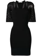 T By Alexander Wang Mesh Layered Mini Dress - Black