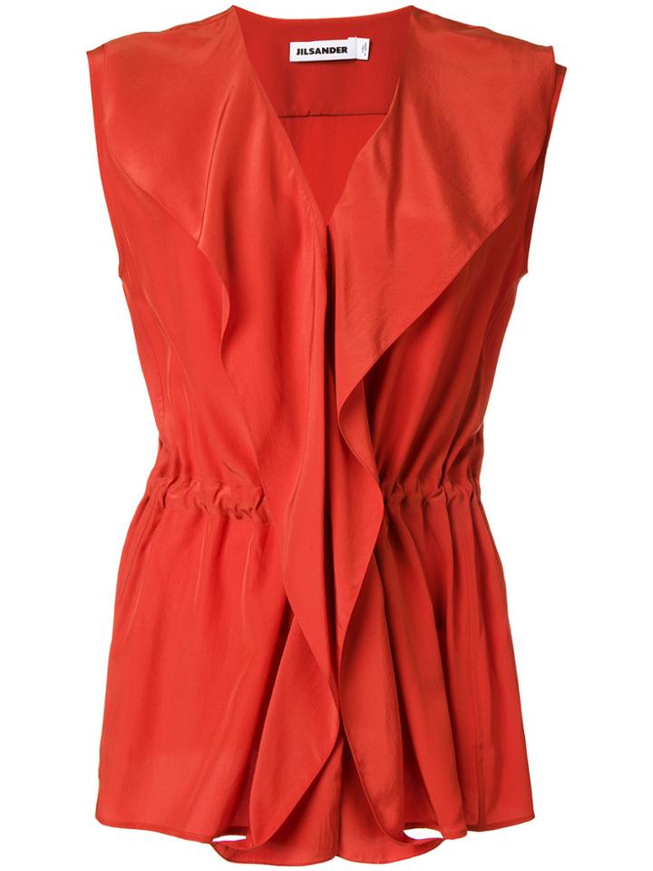 Jil Sander Wrap Sleeveless Blouse - Yellow & Orange