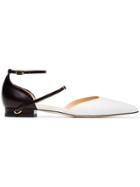Jennifer Chamandi Black And White Enrico 20 Leather Pumps