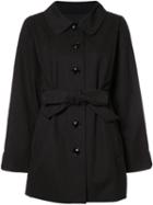 Boutique Moschino Belted Oversized Jacket, Women's, Size: 42, Black, Cotton/polyamide