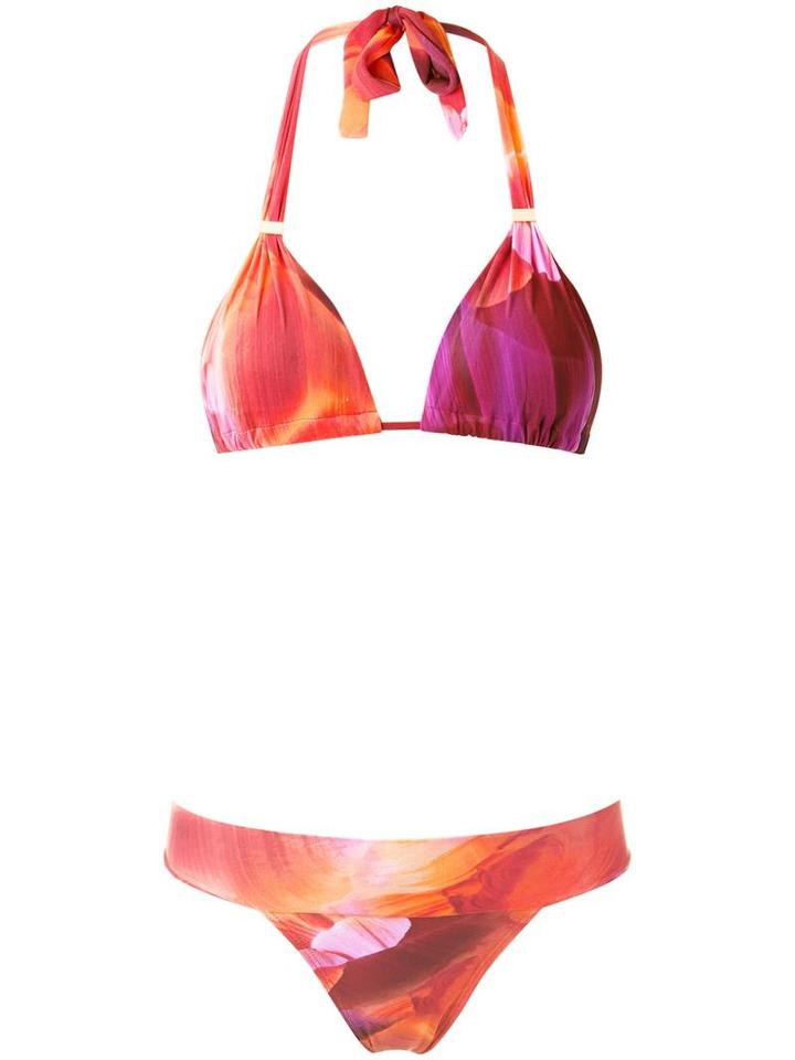 Lygia & Nanny Abstract Print Bikini Set, Women's, Size: 38, Yellow/orange, Polyamide/spandex/elastane