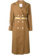 Pinko Belted Trench Coat - Brown