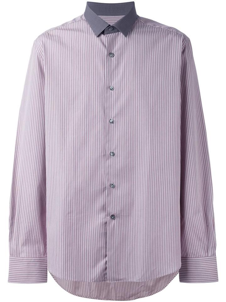 Lanvin Striped Shirt, Men's, Size: 39, Red, Cotton