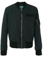 R13 Frayed Cuffs Bomber Jacket, Men's, Size: Small, Black, Cotton/hemp/viscose