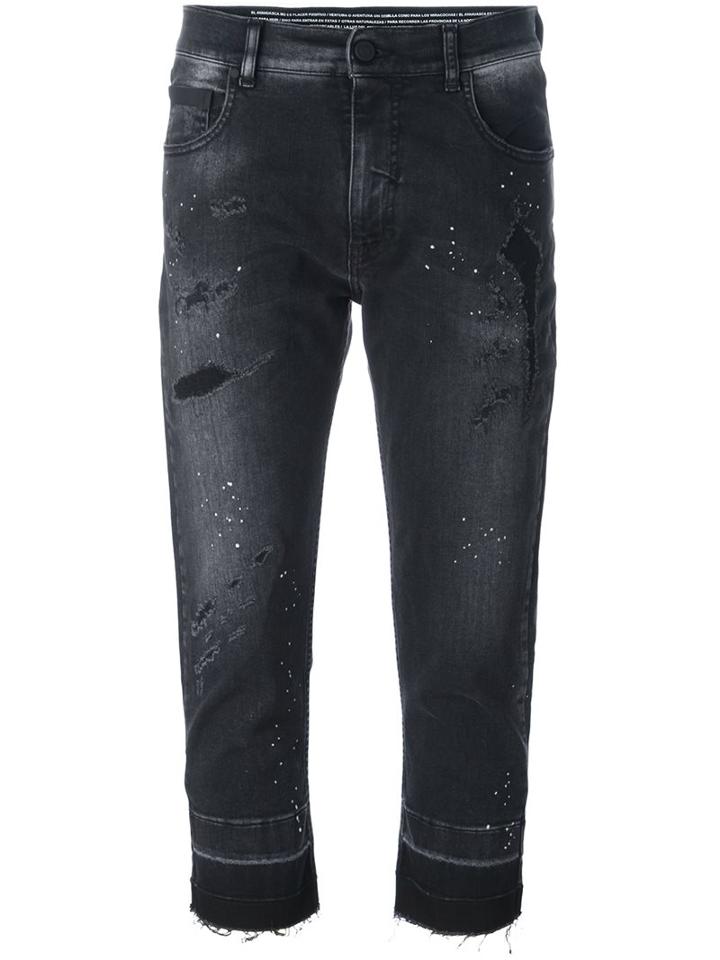 Marcelo Burlon County Of Milan 'jade' Boyfriend Jeans, Women's, Size: 26, Black, Polyester/cotton/polyester