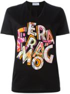 Salvatore Ferragamo Logo Patch T-shirt, Women's, Size: Medium, Black, Cotton/silk