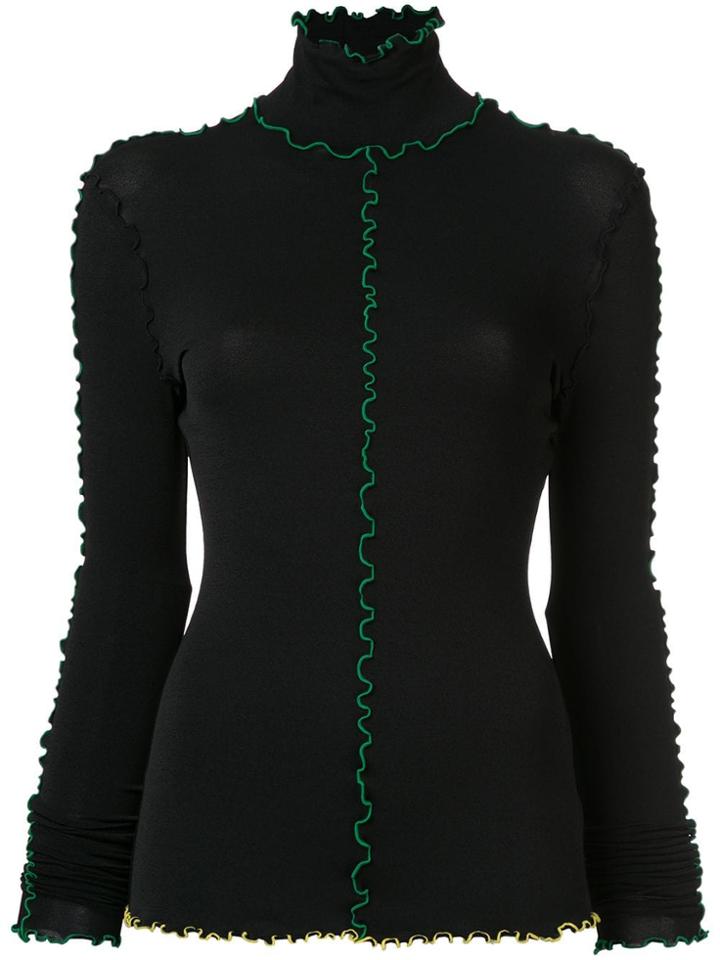 Proenza Schouler Long Sleeved Outlined Turtleneck - Black
