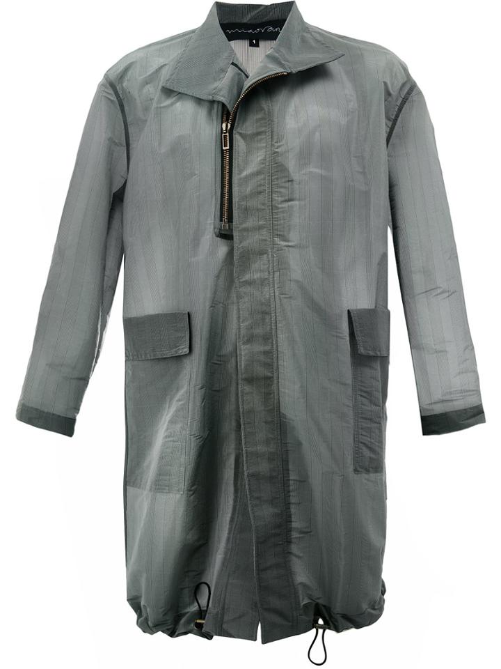 Miaoran Zipped Detail Coat - Black