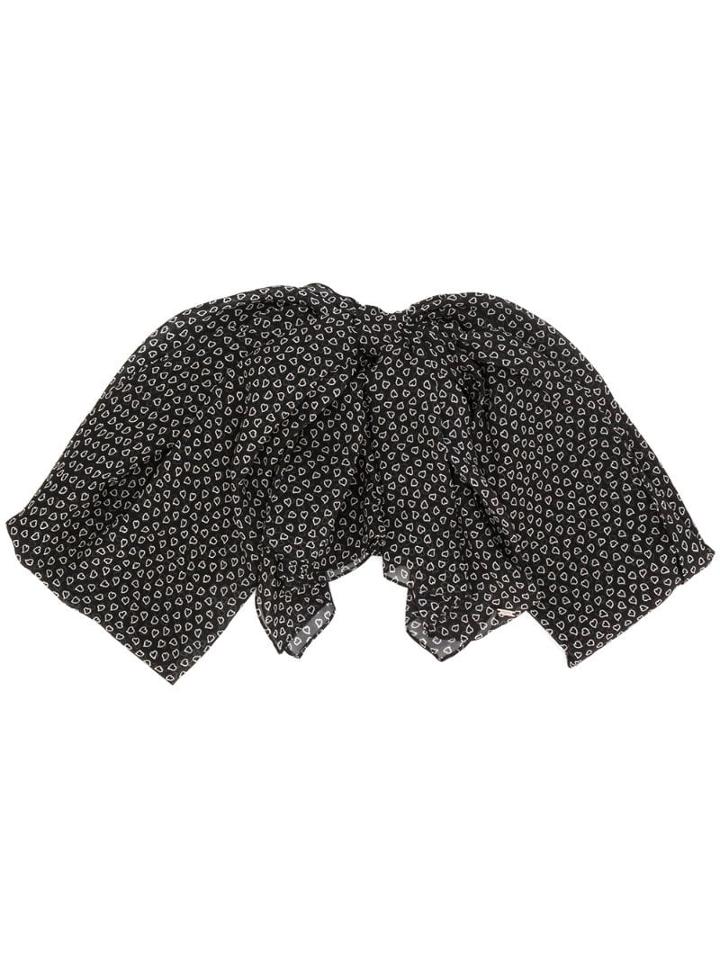Saint Laurent Hearts Print Brooch - Black