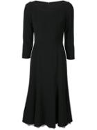 Dolce & Gabbana Lace Hem Dress, Women's, Size: 42, Black, Viscose/acetate/spandex/elastane