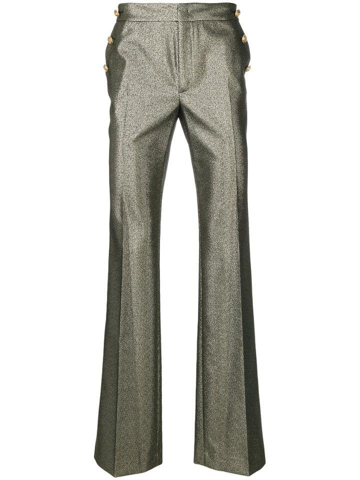 Just Cavalli Metallic Effect Flared Trousers