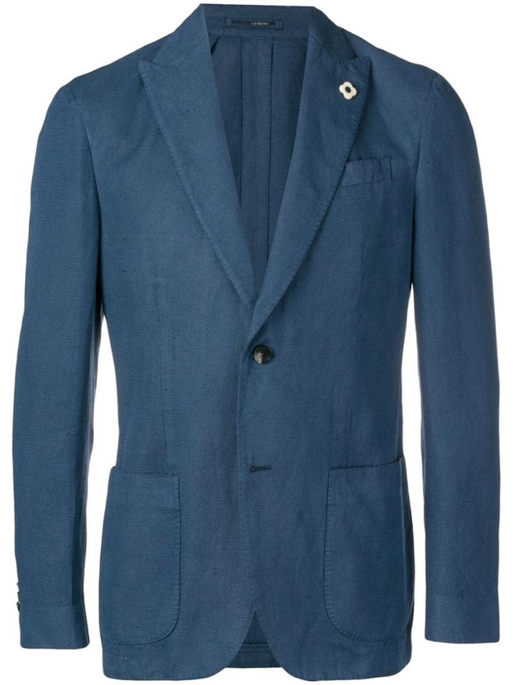 Lardini Curved Hem Blazer - Blue
