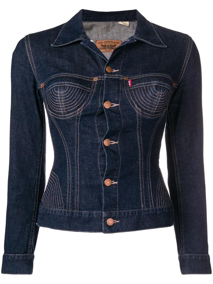 Jean Paul Gaultier Vintage Stitched Detailing Denim Jacket - Blue