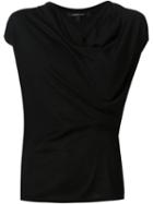 Derek Lam Cowl Neck Knitted Top, Women's, Size: Large, Black, Silk/cashmere
