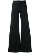 Federica Tosi Denim Flared Jeans, Women's, Size: Small, Black, Cotton/spandex/elastane