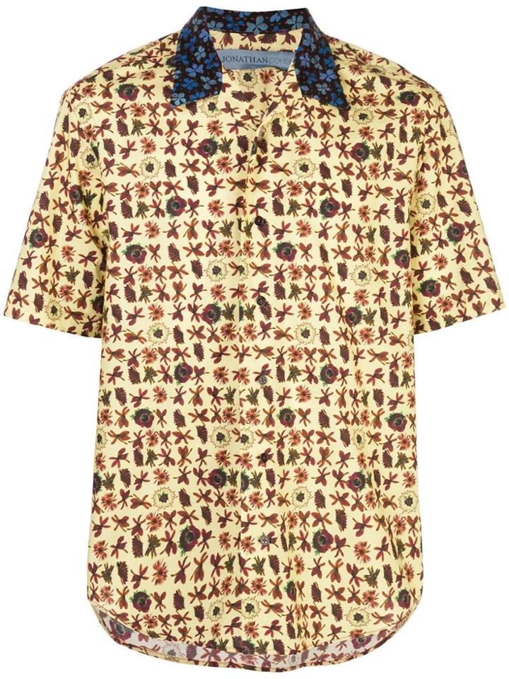 Jonathan Cohen Floral Short-sleeve Shirt - Yellow