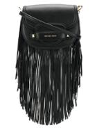 Michael Michael Kors Fringed Logo Crossbody Bag - Black