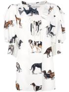 Stella Mccartney Crinkled Neck Dog Blouse, Women's, Size: 44, White, Silk