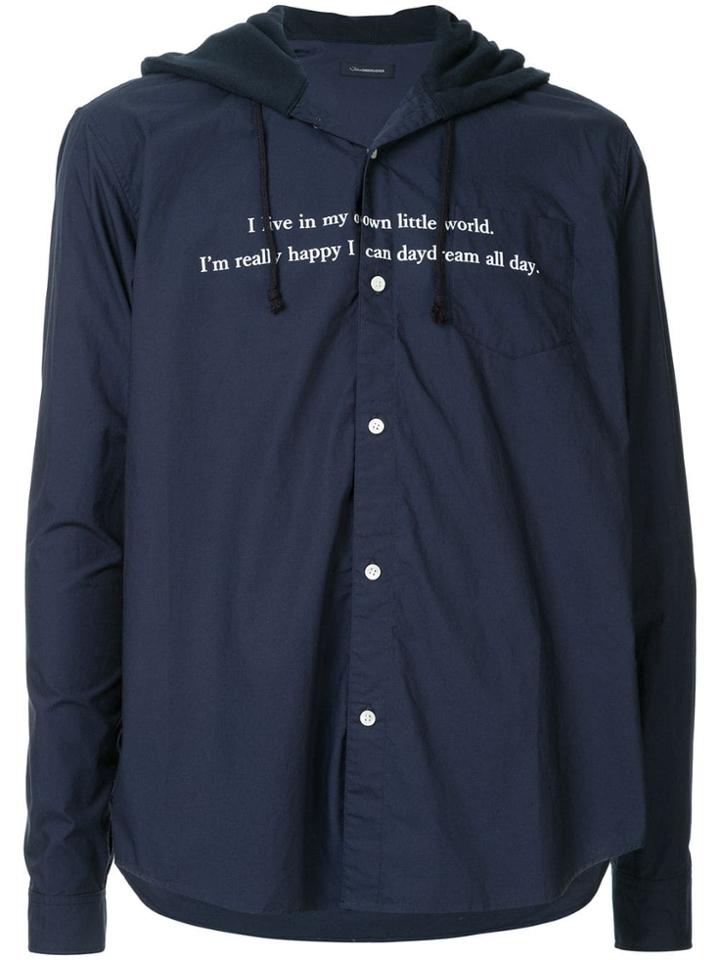 Johnundercover Graphic Word Print Shirt - Blue