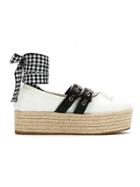 Miu Miu Buckled Platform Ballerina Shoes - White