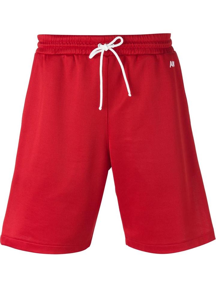Ami Alexandre Mattiussi Classic Track Shorts, Men's, Size: Medium, Red, Polyamide