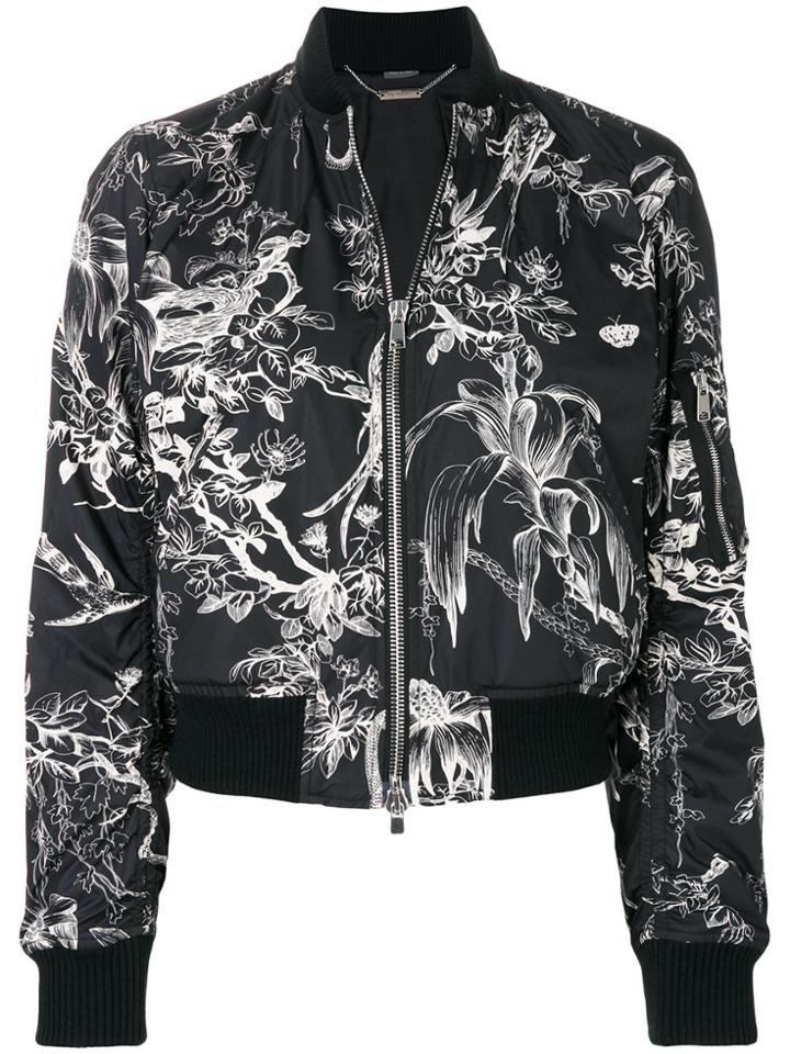 Alexander Mcqueen Bird Sketch Bomber Jacket - Black