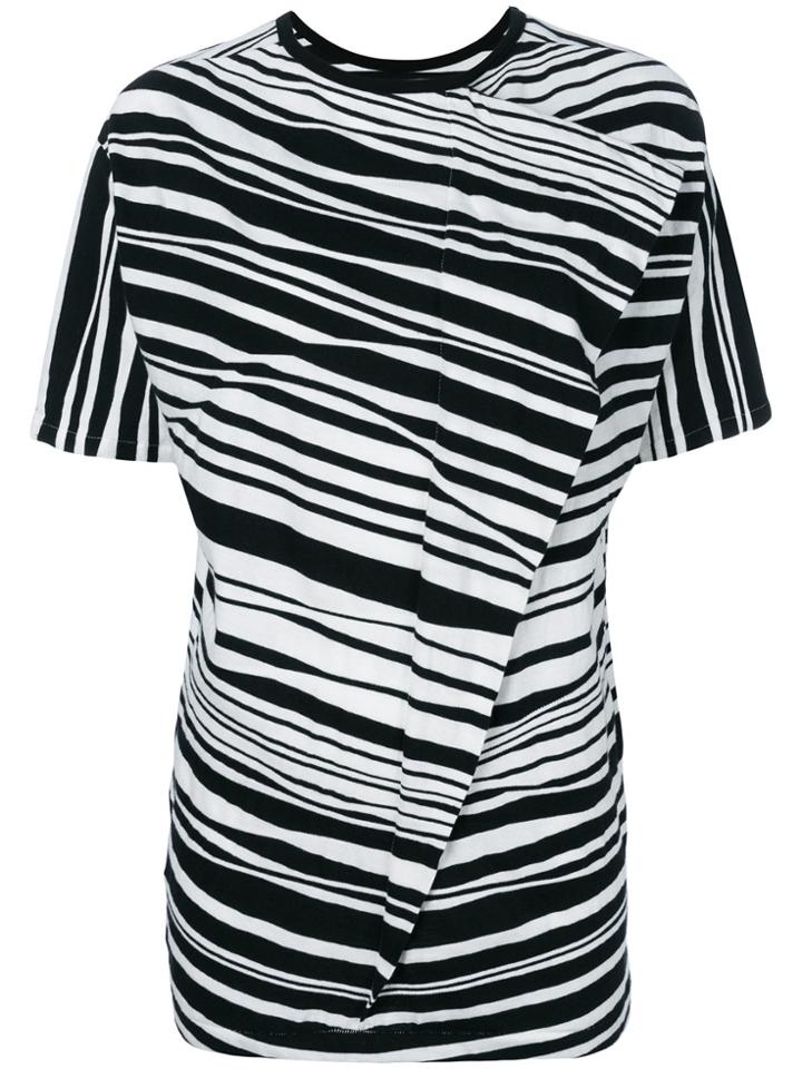 Yohji Yamamoto Stripe Patterned Long T-shirt - White