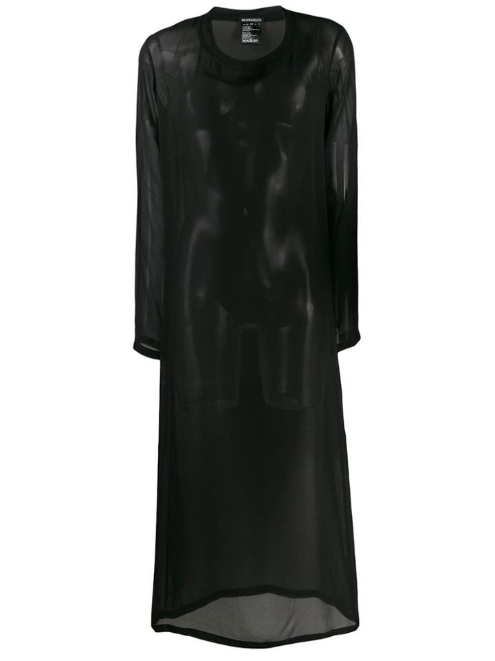Ann Demeulemeester Sheer T-shirt Dress - Black
