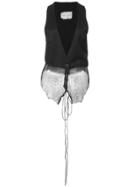 Greg Lauren Asymmetric Waistcoat - Black