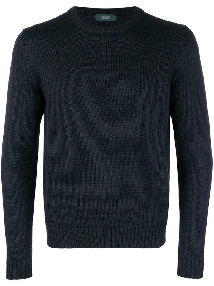 Zanone Round Neck Sweater - Black