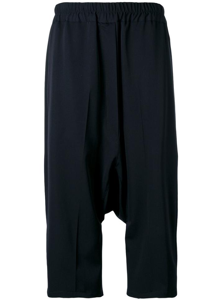 Jil Sander - Drop-crotch Cropped Trousers - Women - Wool - 34, Black, Wool