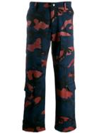 Valentino Camouflage Cargo Trousers - Blue