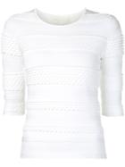 Christian Siriano Textured Knit Top, Women's, Size: 8, White, Polyester/spandex/elastane