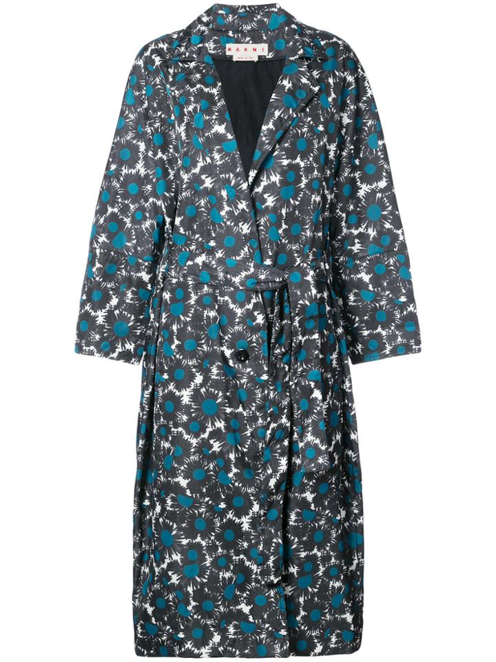 Marni Floral Pattern Coat - White