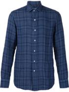 Salvatore Piccolo Dress Shirt, Men's, Size: 42, Blue, Linen/flax